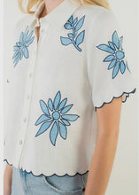 Load image into Gallery viewer, Short Sleeve Floral Embroidery Top
