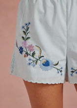 Load image into Gallery viewer, Embroidered Floral Lace Detail Scalloped Shorts
