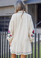 Load image into Gallery viewer, Embroidered Pintuck Shirt Mini Dress
