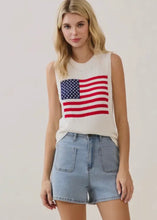 Load image into Gallery viewer, Sleeveless Flag Knit Top
