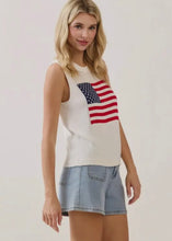 Load image into Gallery viewer, Sleeveless Flag Knit Top
