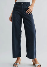 Load image into Gallery viewer, Navy Stretch Twill Utility Wide Leg
