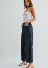 Load image into Gallery viewer, Navy Stretch Twill Utility Wide Leg
