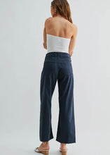 Load image into Gallery viewer, Navy Stretch Twill Utility Wide Leg
