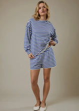 Load image into Gallery viewer, Crewneck Detailed Stripe Sweatshirt &amp; Shorts
