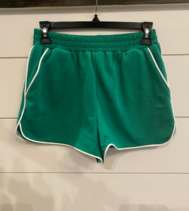 Green With White Detail Shorts