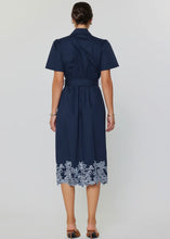 Load image into Gallery viewer, Embroidered Button Down Belted Midi Dress
