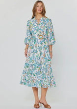 Load image into Gallery viewer, Paisley Printed Tiered Belted Midi Dress
