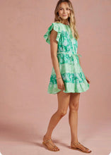 Load image into Gallery viewer, Botanical Color Block Tiered Mini Dress
