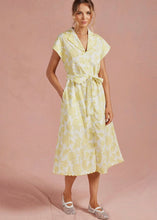 Load image into Gallery viewer, Botanical Embroidery Scalloped Shirt Midi Dress
