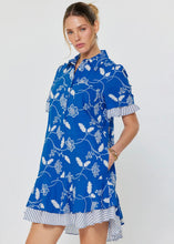 Load image into Gallery viewer, Floral Embroidered Collared Tiered Mini Dress

