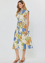 Load image into Gallery viewer, Cap Sleeve Button Down Belted Tiered Midi Dress
