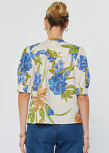 Load image into Gallery viewer, Floral Print Split Neck Button Front Blouse
