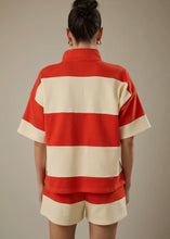Load image into Gallery viewer, Zip Up Half Sleeve Color Block Top
