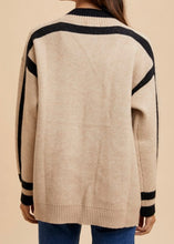 Load image into Gallery viewer, Contrast Line Sweater Cardigan
