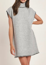 Load image into Gallery viewer, Contrast Stitch Turtle Neck Sweater Dress
