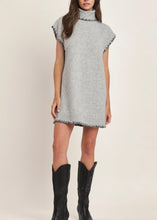 Load image into Gallery viewer, Contrast Stitch Turtle Neck Sweater Dress
