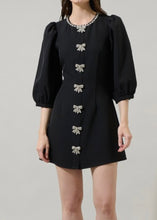 Load image into Gallery viewer, Black Rhinestone Bow Dress
