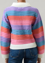 Load image into Gallery viewer, Multi Striped Collard Sweater
