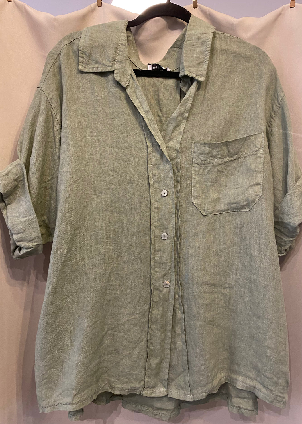 Sage Linen Top
