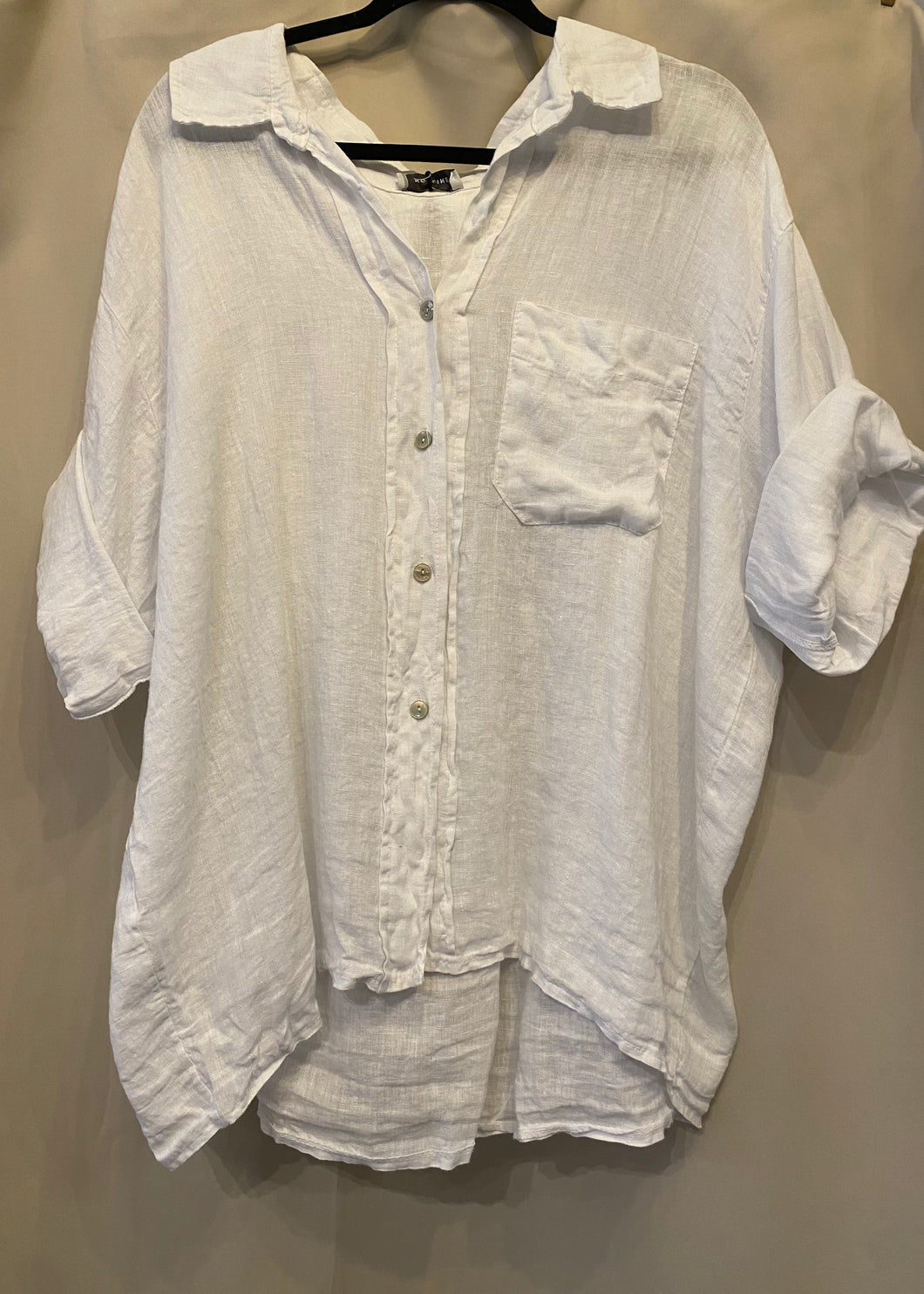 White Linen Top