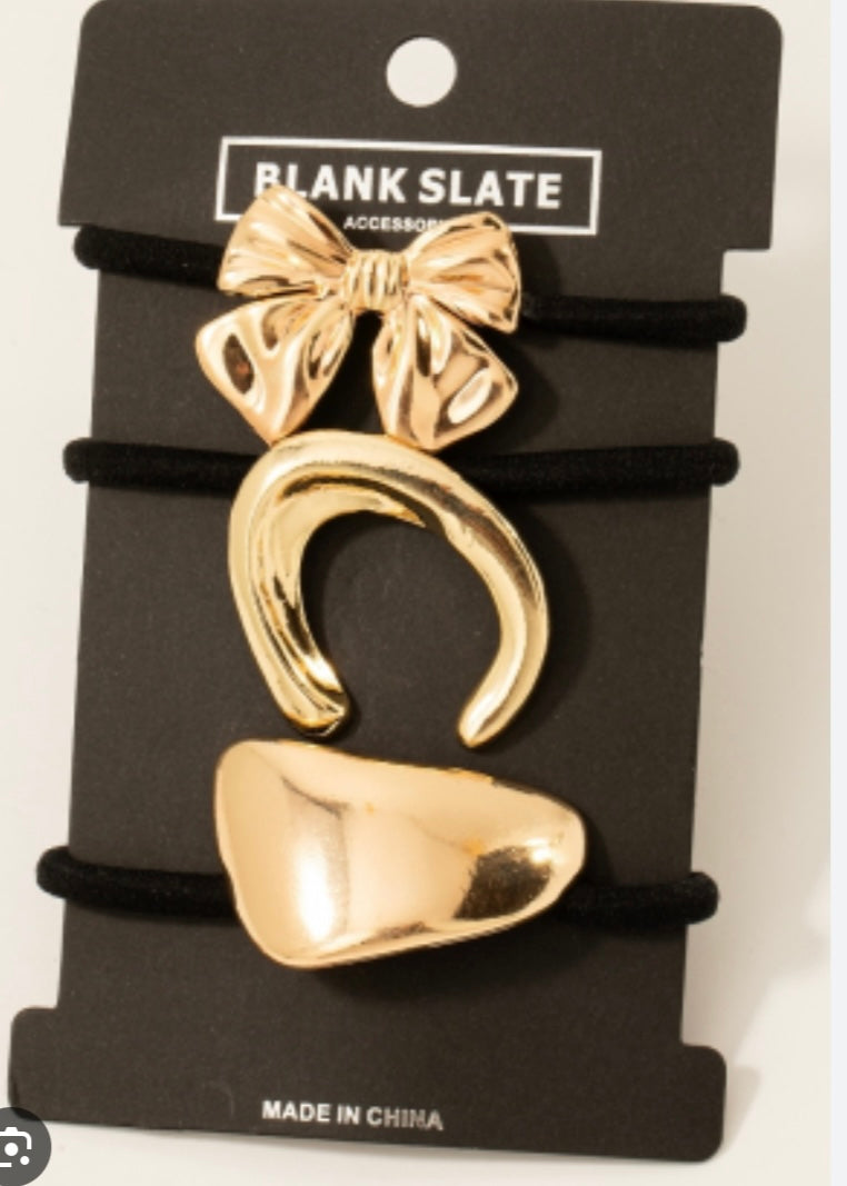 Ribbon And Shapes Hair Tie Set