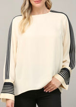 Load image into Gallery viewer, Contrast Stripe Detail Blouse
