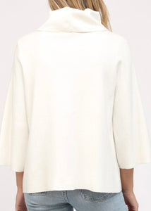 Cream Satin Cowl Neck Sweater