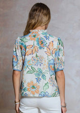 Load image into Gallery viewer, Printed Blouse With Contrast Quilted Yoke &amp; Tie
