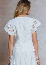 Load image into Gallery viewer, Lace V-Neck Short Sleeve Blouse
