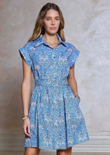 Load image into Gallery viewer, Collared Button Down Belted Mini Dress
