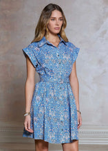 Load image into Gallery viewer, Collared Button Down Belted Mini Dress

