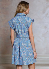 Load image into Gallery viewer, Collared Button Down Belted Mini Dress

