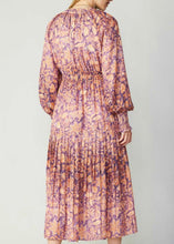 Load image into Gallery viewer, Purple and Orange Floral Midi Dress
