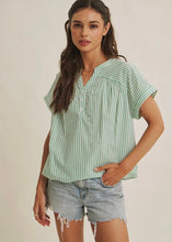 Load image into Gallery viewer, Candy Stripe Drop Shoulder Blouse
