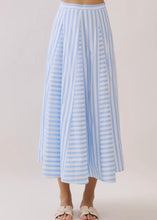 Load image into Gallery viewer, Striped Paneled Construction A Line Midi Skirt
