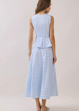 Load image into Gallery viewer, Striped Paneled Construction A Line Midi Skirt
