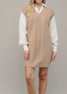 Cable Knit Shirt Dress