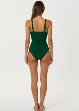 Load image into Gallery viewer, V Neck Ruched Waist Shaping Detail One Piece Swimsuit
