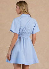 Load image into Gallery viewer, Tie Waist Collared Button Down Mini Dress
