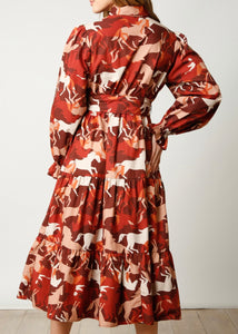 Horse Print Midi Dress
