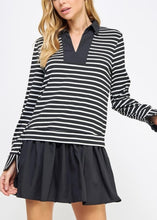 Load image into Gallery viewer, Contrast Woven Stripe Knit Mini Dress
