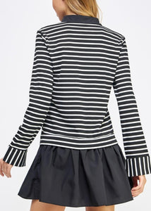 Contrast Woven Stripe Knit Mini Dress