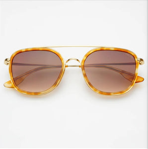 Weston Round Unisex Sunglasses- Light Tortoise/Brown