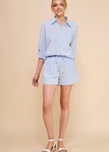 Load image into Gallery viewer, Blue Stripe Cotton Blend Button Up
