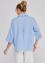 Load image into Gallery viewer, Blue Textured Woven Button Down Shirt
