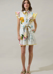 Island Ruffle Collared Mini Dress