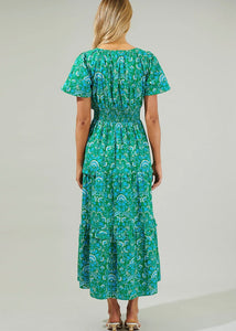 Alina Floral Poplin Tiered Maxi Dress