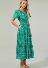 Load image into Gallery viewer, Alina Floral Poplin Tiered Maxi Dress
