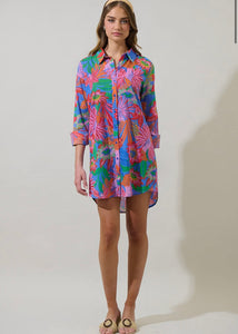 Cindal Floral Oversized Shirt Dress